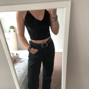 reworked cropped velvet cami